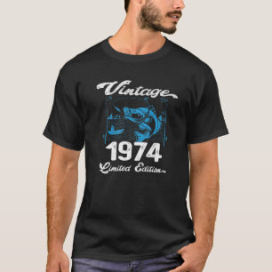 Camiseta Vintage 1974 - 48 Anos Antigos Pescadores