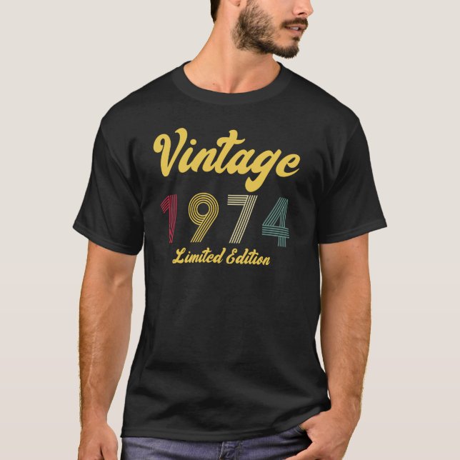 Camiseta Vintage 1974 50th Birthday Gift Men (Frente)