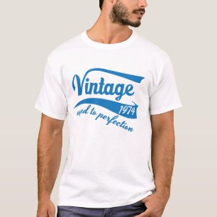 Camiseta Vintage 1974 envelhecido presente de aniversário
