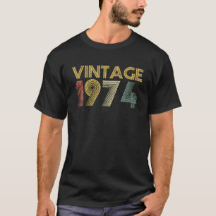 Camiseta Vintage 1974 Feita Em 1974 48º Aniversário 48 Anos