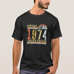 Camiseta Vintage 1974 Limited Edition Oferece 48º Aniversár