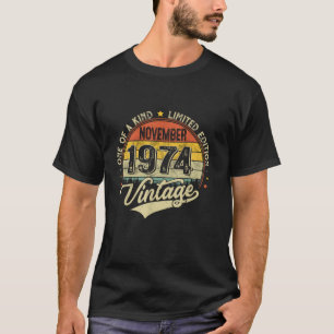 Camiseta Vintage 1974 novembro Limited Edition 50th incríve