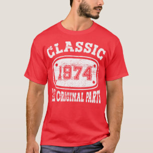Camiseta Vintage 1974 Todas as peças originais brancas