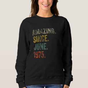 Camiseta Vintage 1975 47th Birthday Incrível desde junho de