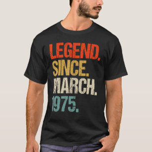 Camiseta vintage 1975 48º aniversário retrô 48 anos 2