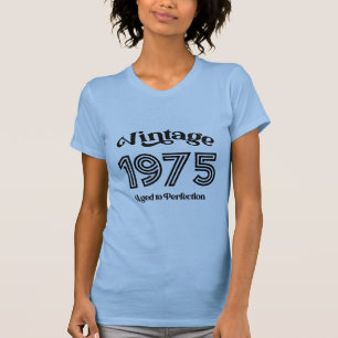 Camiseta Vintage 1975 Aniversário, Idade até Perfecção