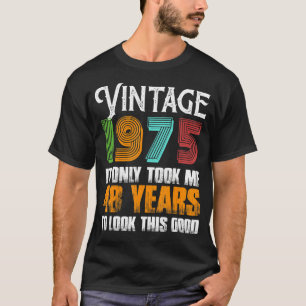 Camiseta Vintage, 1975, Ideia De Aniversário De 48 Anos Par