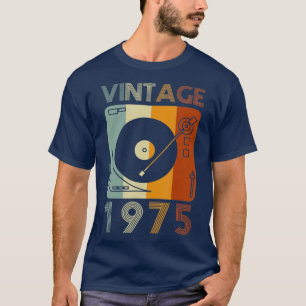Camiseta Vintage 1975 Retro Record Player Birthday Vinyl