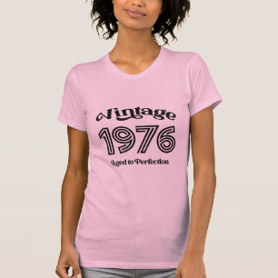 Camiseta Vintage 1976 Aniversário, Idade até Perfecção