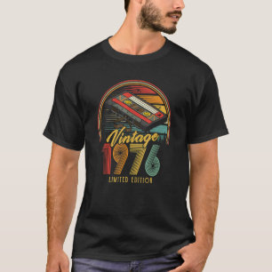 Camiseta Vintage 1976 Retro Cassete 1976 46º Aniversário 46