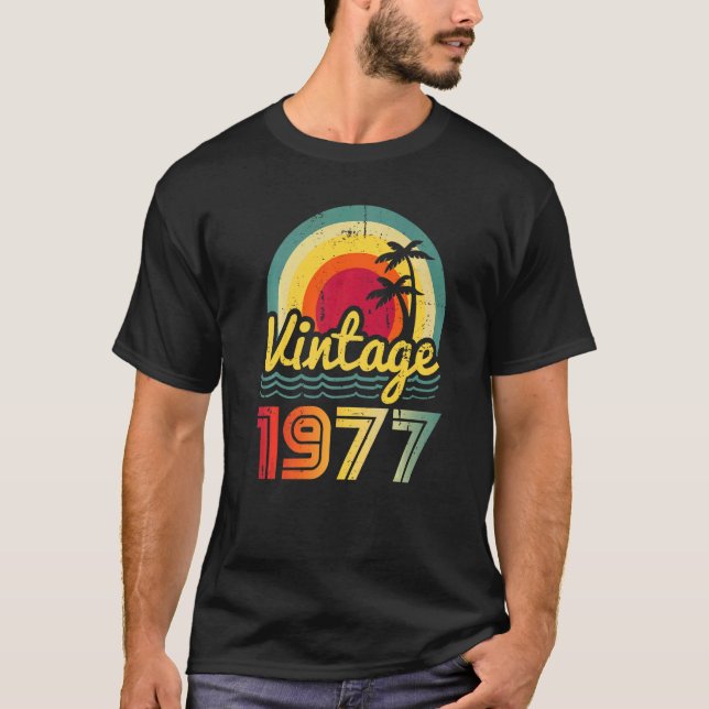 Camiseta Vintage 1977, 45 anos, 44 (Frente)