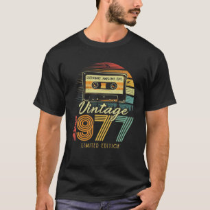 Camiseta Vintage 1977 - Cassete Retro 1977 45º Aniversário