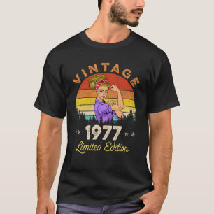 Camiseta Vintage 1977 Feita Em 1977 45º Aniversário Mulhe