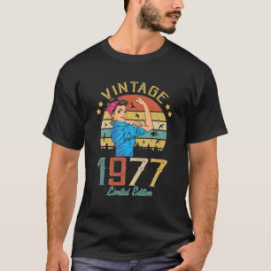 Camiseta Vintage 1977 Feita Em 1977 45º Aniversário Mulhe