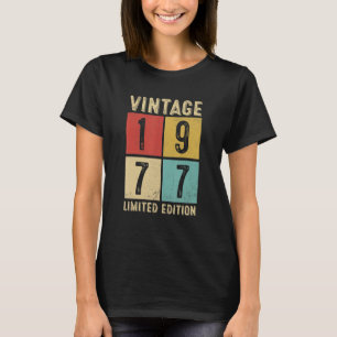 Camiseta Vintage 1977 Feita Em 1977 46º Aniversário 1