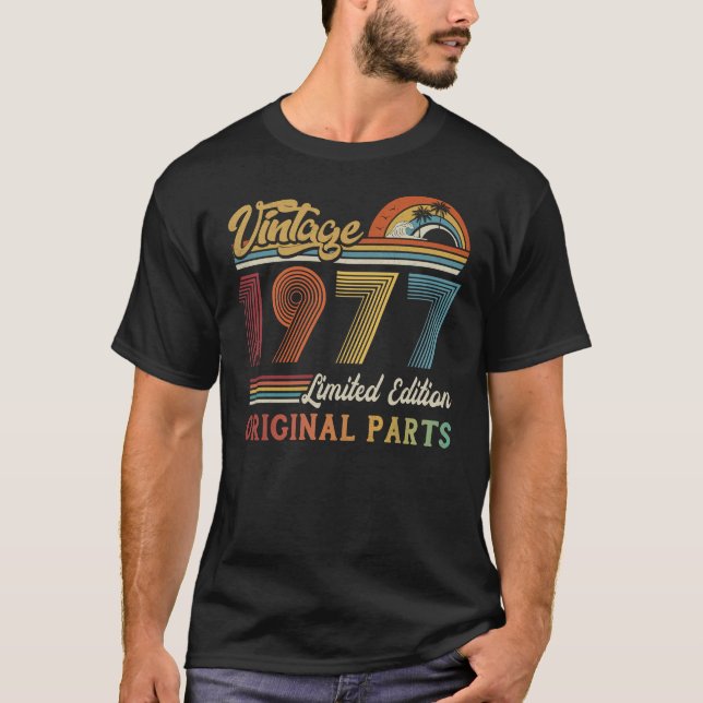 Camiseta Vintage 1977 Limited Edition Partes originais (Frente)