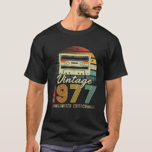 Camiseta Vintage 1977 Retro Cassette 1977 45º aniversário 4