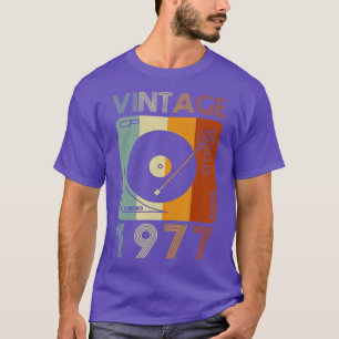 Camiseta Vintage 1977 Retro Record Player Birthday Vinyl