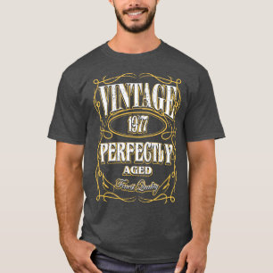 Camiseta Vintage 1977 Rótulo do Frasco de Aniversário