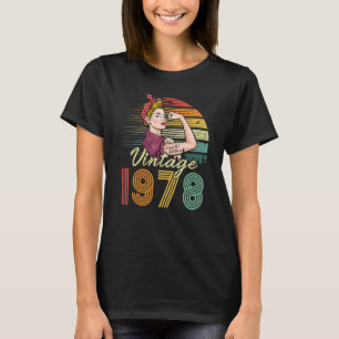 Camiseta Vintage 1978 1978 44 Birthday 44 Anos