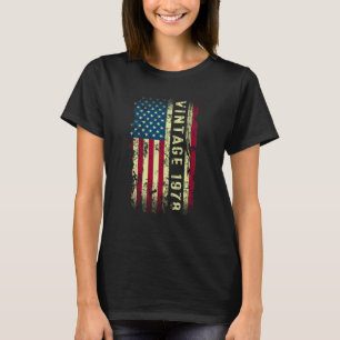 Camiseta Vintage 1978 American Flag 45 Year Old 45th Birthd