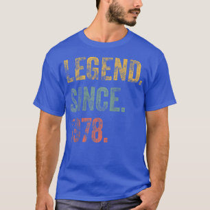 Camiseta Vintage, 1978, Lenda de Aniversário de 44 desde 19