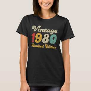 Camiseta Vintage 1980 42 Anos 42 Anos Aniversário