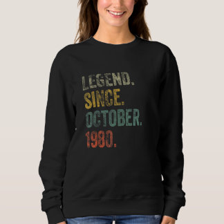 Camiseta Vintage 1980 42nd Birthday Legend Since October 19