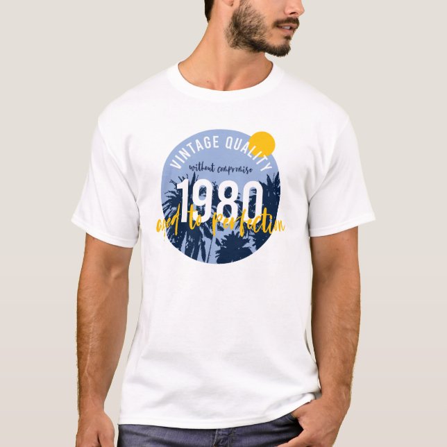Camiseta Vintage 1980 Aged to perfection (Frente)