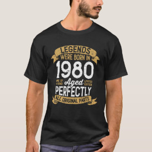 Camiseta Vintage 1980 Aniversário Homens Legendas De Mulher
