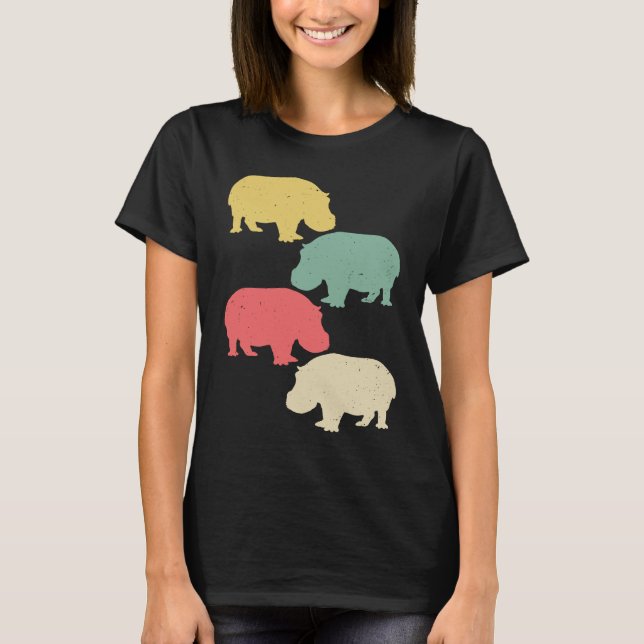 Camiseta Vintage 1980  Women  Hippopotamus Retro (Frente)