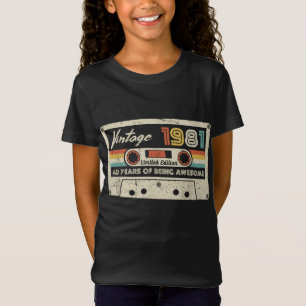 Camiseta Vintage 1981 Retro Cassette aniversário de 40 anos