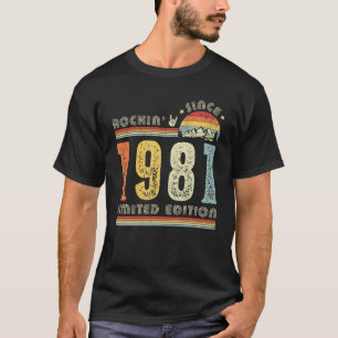 Camiseta Vintage 1981 Rockin Desde 1981 aniversário de 40 a