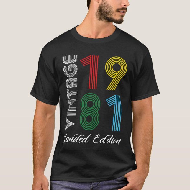 Camiseta Vintage 1981 Vintage Birthday Retro Vintage gift (Frente)