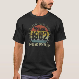 Camiseta Vintage 1982 40 Anos Sendo Incrível Retro Sunse