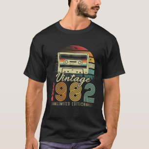 Camiseta Vintage 1982 Cassete Retro 1982 44º Aniversário 44