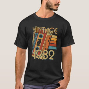 Camiseta Vintage 1982 - Gráfico da fita cassete retrô