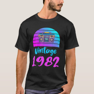 Camiseta Vintage 1982 T Vintage Birthday Graphic Design