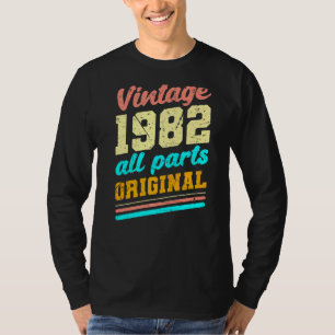 Camiseta Vintage 1982 todas as partes originais 40 anos 40