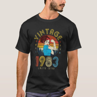 Camiseta Vintage 1983 Feita Em 1983 38º Aniversário Mulhere