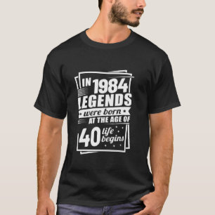 Camiseta Vintage 1984 Legend aniversário de 40 anos Long Sl