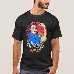 Camiseta Vintage 1984 Mulher Forte, 37 Anos De Idade
