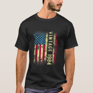 Camiseta Vintage 1984 USA Flag aniversário de 40 anos, pres