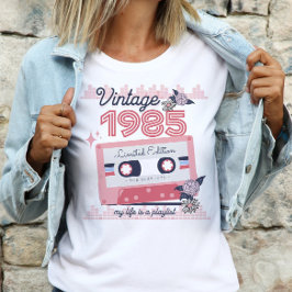 Camiseta Vintage 1985 Limited Edition Music Cassette Retro