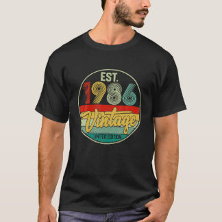 Camiseta Vintage 1986 36º Aniversário Desorações Homens Mul
