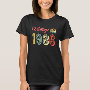 Camiseta Vintage 1986 Aniversário - Mulheres De 35 Anos