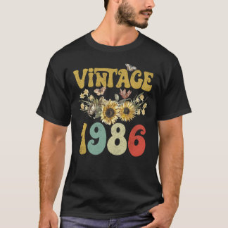 Camiseta Vintage 1986 Borboleta Sunflower Butterfly Retro G