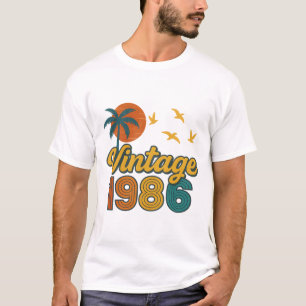 Camiseta Vintage 1986 Limited Edition Men Women Aniversário