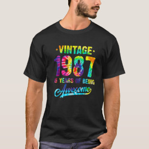 Camiseta Vintage 1987 35º Aniversário Tie Dye 35 Anos De Be