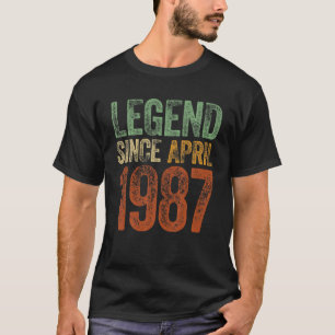 Camiseta Vintage 1987 Birthday April Born Legend Since 1987